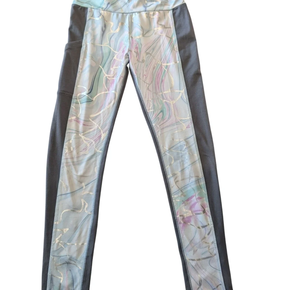 Justice Gray and Multicolor Leggings Set